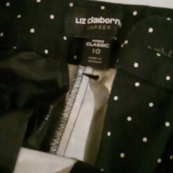 Liz Claiborne Black Leggings with White Dots - Picture 4 of 5